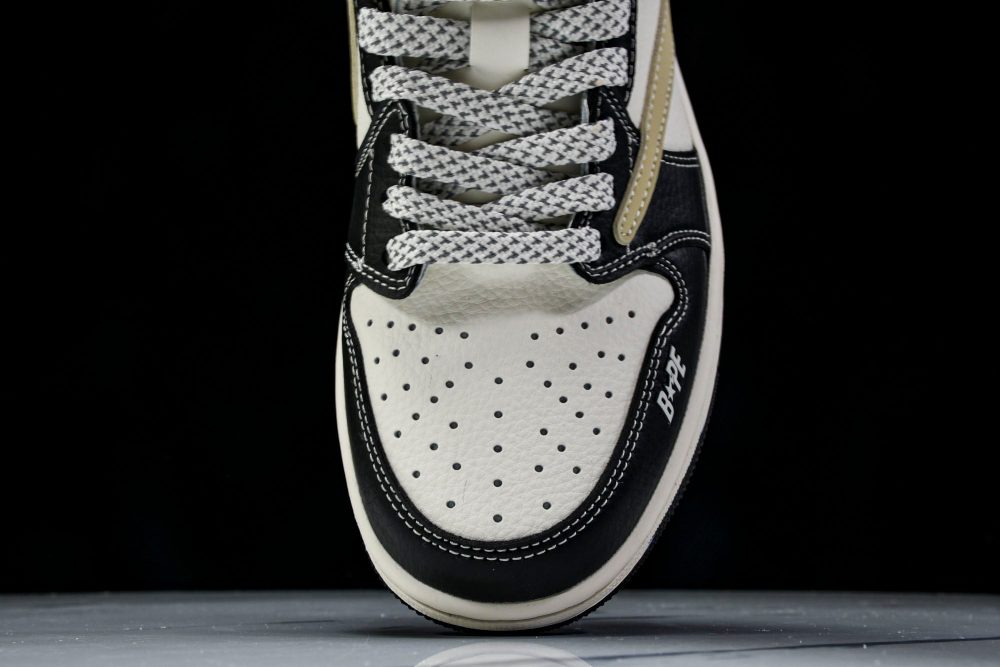 Travis Scott AJ1 Low x BAPE 'Beige Black White' (Custom) - Image 6