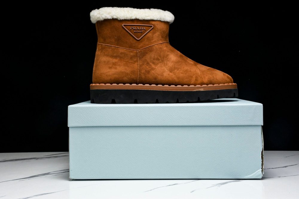 Prada Suede Booties 'Brown' - Image 20