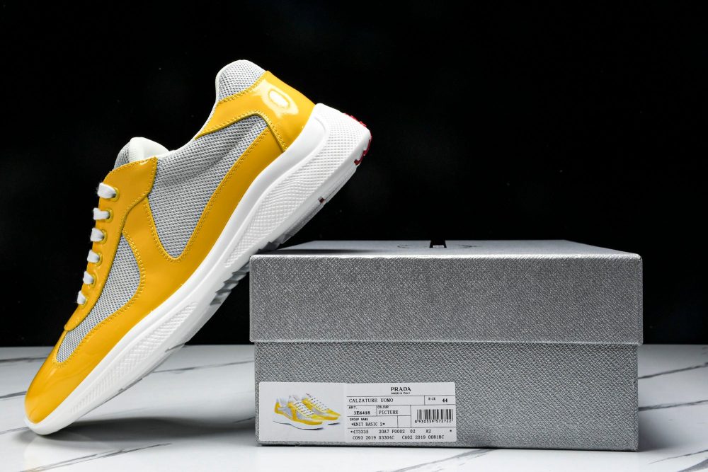 Prada America's Cup Sneaker 'Yellow Silver' - Image 23