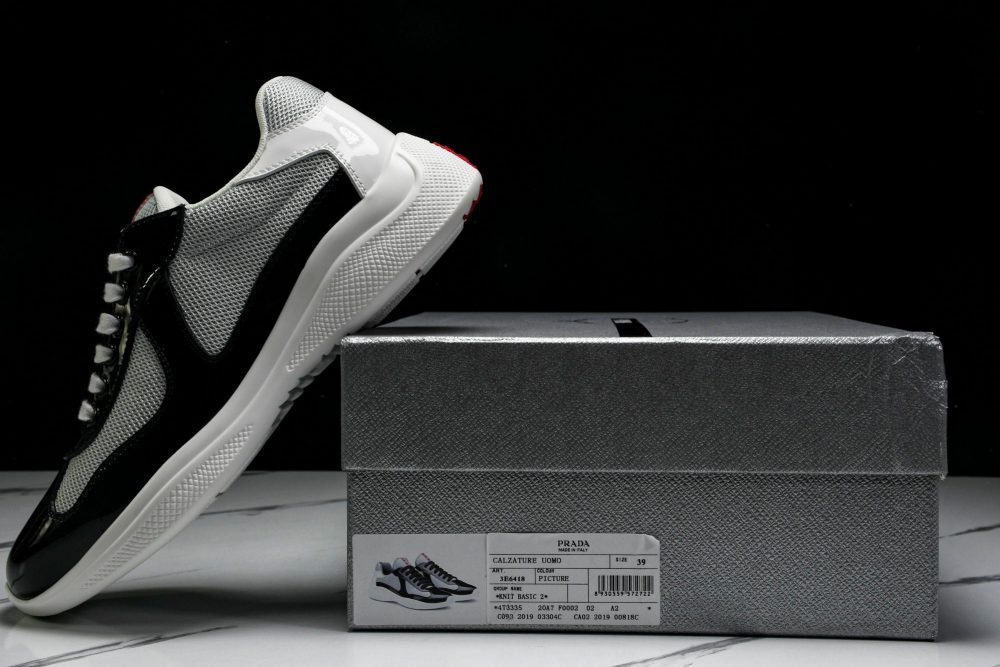Prada America's Cup Sneaker 'Black Silver White' v1 - Image 23