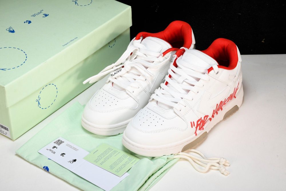 Off-White Out Of Office OOO Low Top "For Walking - White Red - Image 23