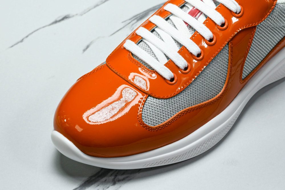 Prada America's Cup Sneaker 'Orange Silver' - Image 9