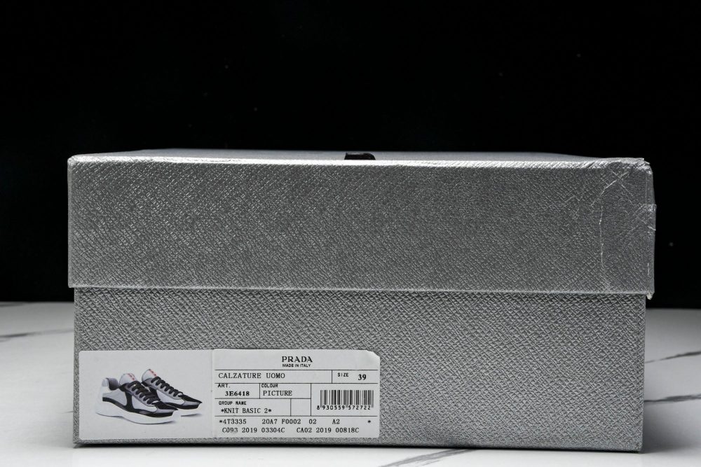 Prada America's Cup Sneaker 'Black Silver White' v1 - Image 24