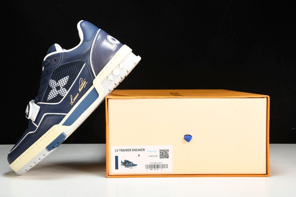 Louis Vuittоп Trainer Low Velcro Strap 'Navy Mesh' - Image 27