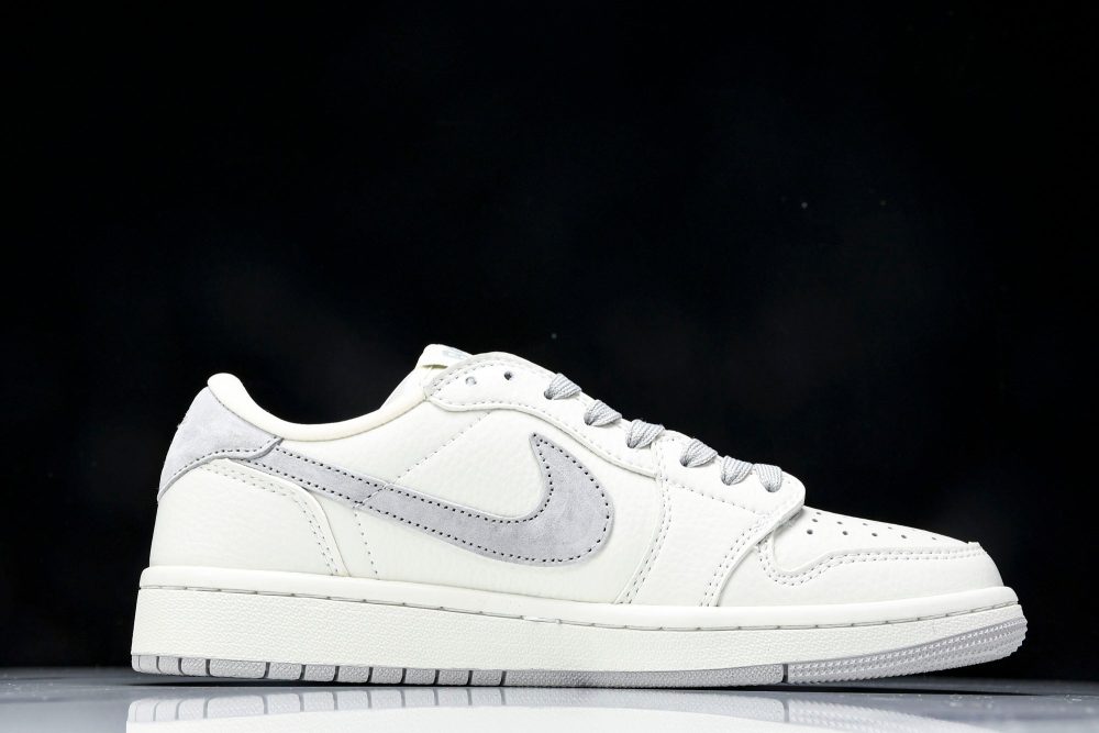 Travis Scott AJ1 Low x BAPE 'White Grey 2.0' (Custom) - Image 3