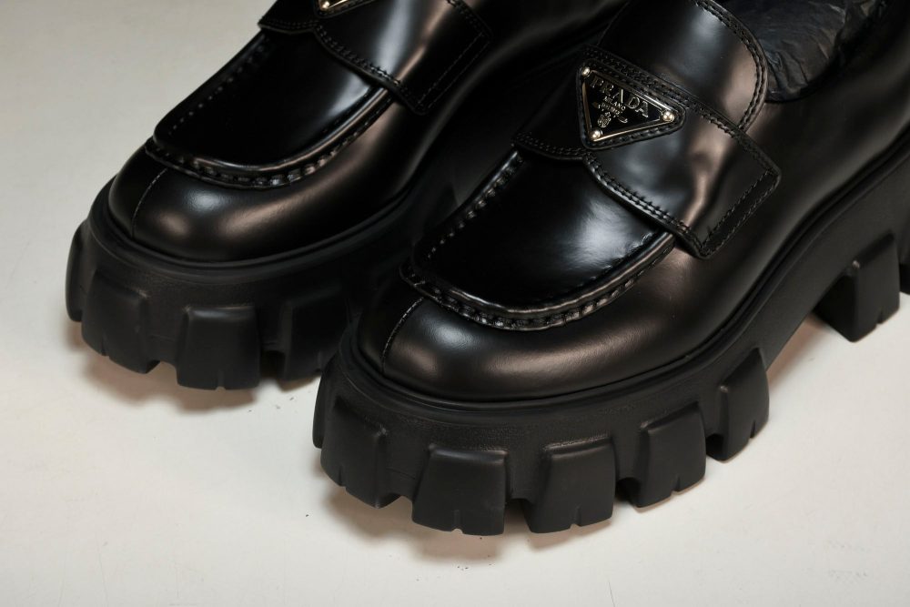 Prada Monolith Loafers 'Black' - Image 14