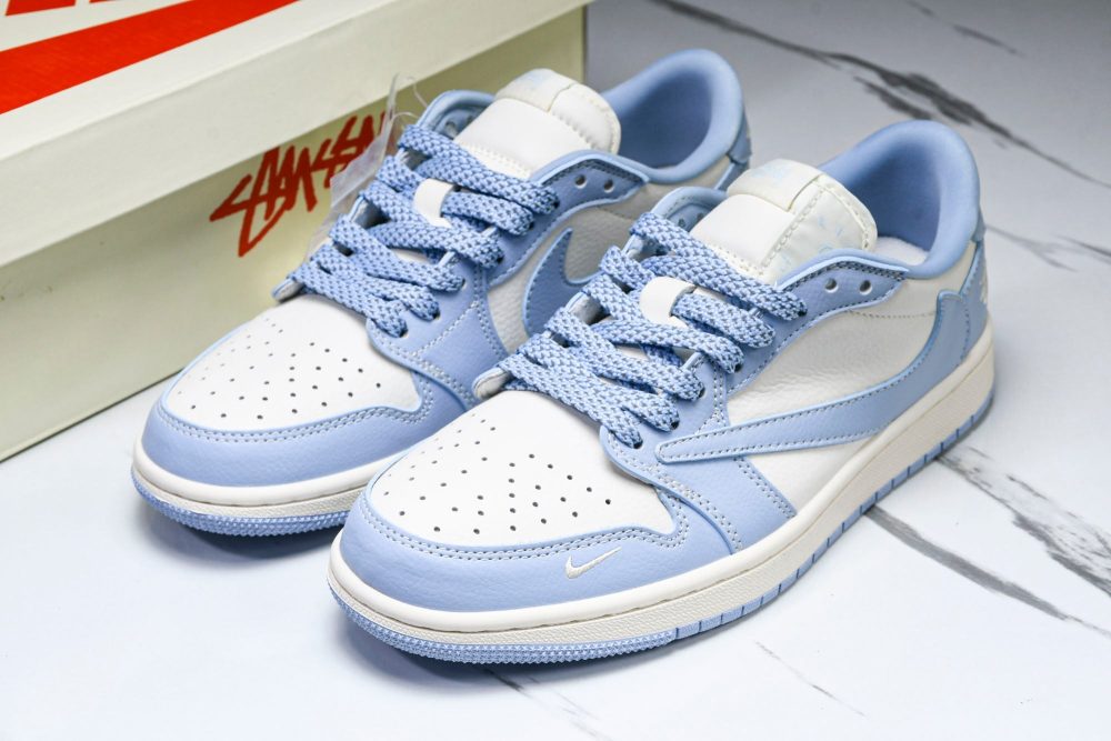 Travis Scott AJ1 Low x Stussy 'Blue' (Custom) - Image 20