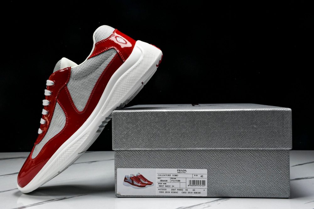 Prada America's Cup Sneaker 'Red Silver' - Image 25