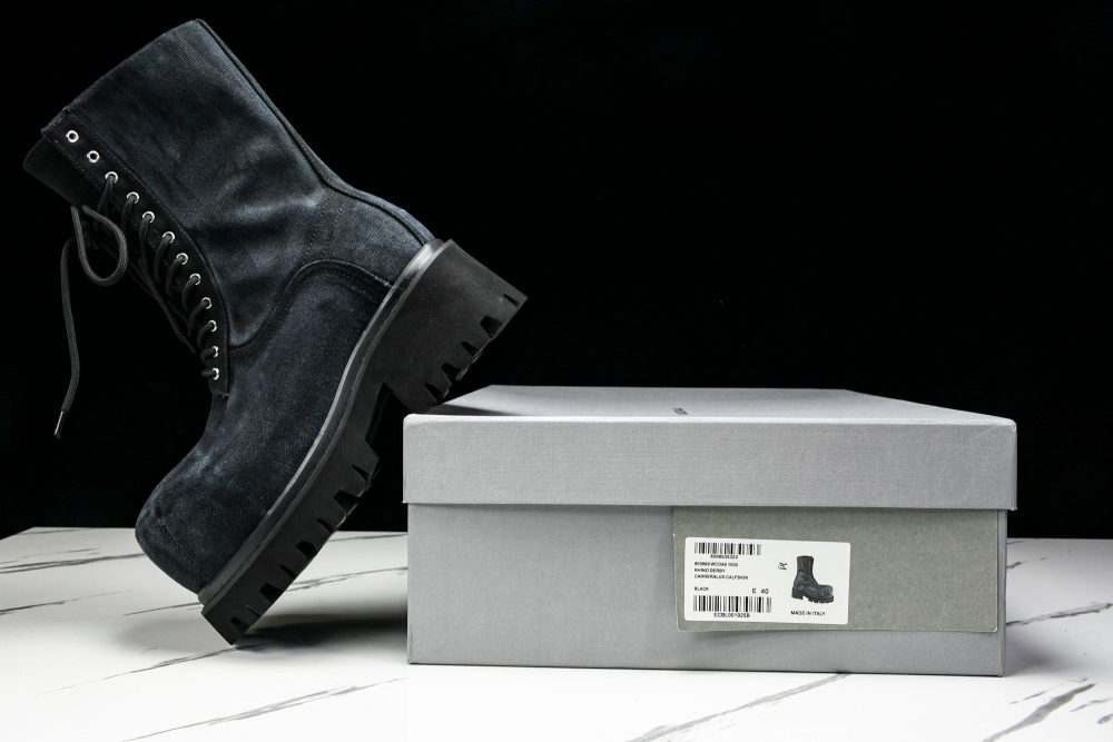 Вalenciaga Stomper Bootie 'Black Canvas' - Image 21