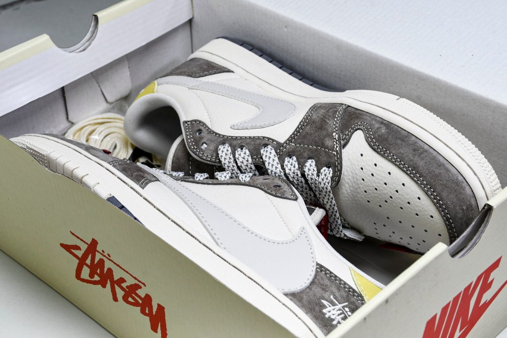 Travis Scott AJ1 Low x Stussy 'Neutral' (Custom) - Image 21