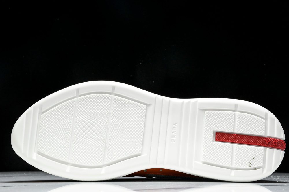 Prada America's Cup Sneaker 'Orange Silver' - Image 5