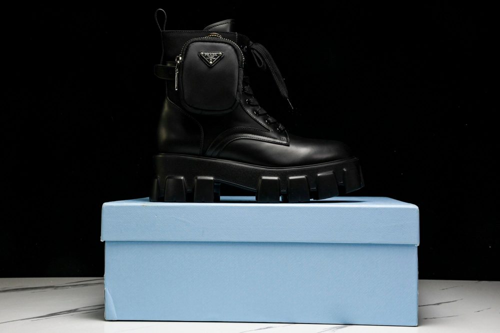 Prada Monolith Boots with Pouch 'Black' - Image 19