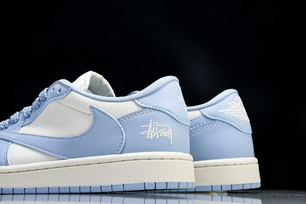 Travis Scott AJ1 Low x Stussy 'Blue' (Custom) - Image 8