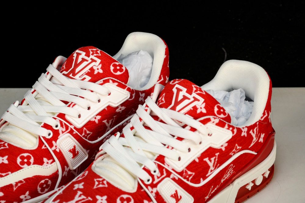 Louis Vuittоп Trainer Low 'Red Monogram Textile' - Image 19