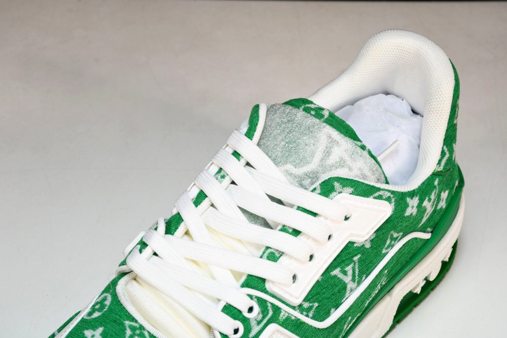 Louis Vuittоп Trainer Low 'Green Monogram Textile' - Image 10
