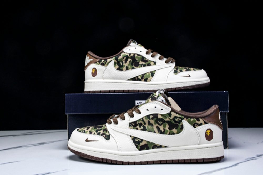 Travis Scott AJ1 Low x BAPE 'Camo 2.0' (Custom) - Image 21