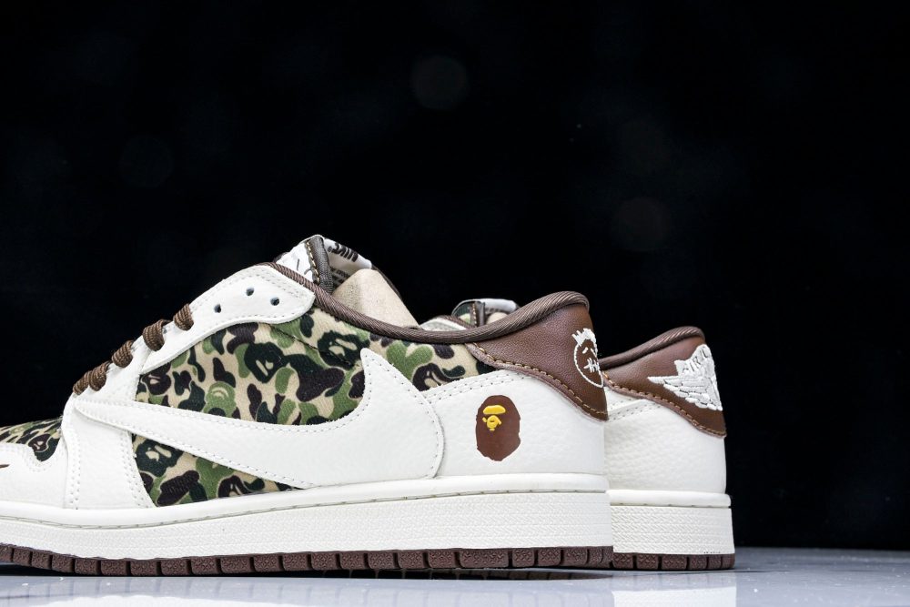 Travis Scott AJ1 Low x BAPE 'Camo 2.0' (Custom) - Image 8