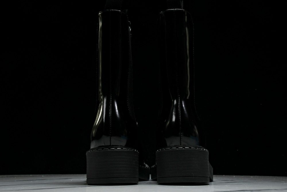 Prada Patent Chelsea Boots 'Black' - Image 7