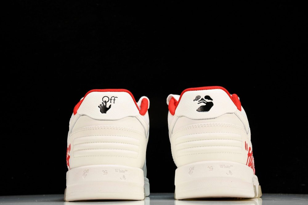 Off-White Out Of Office OOO Low Top "For Walking - White Red - Image 7