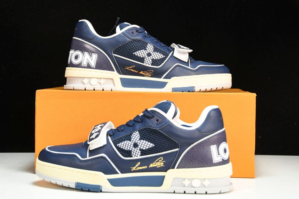Louis Vuittоп Trainer Low Velcro Strap 'Navy Mesh' - Image 25