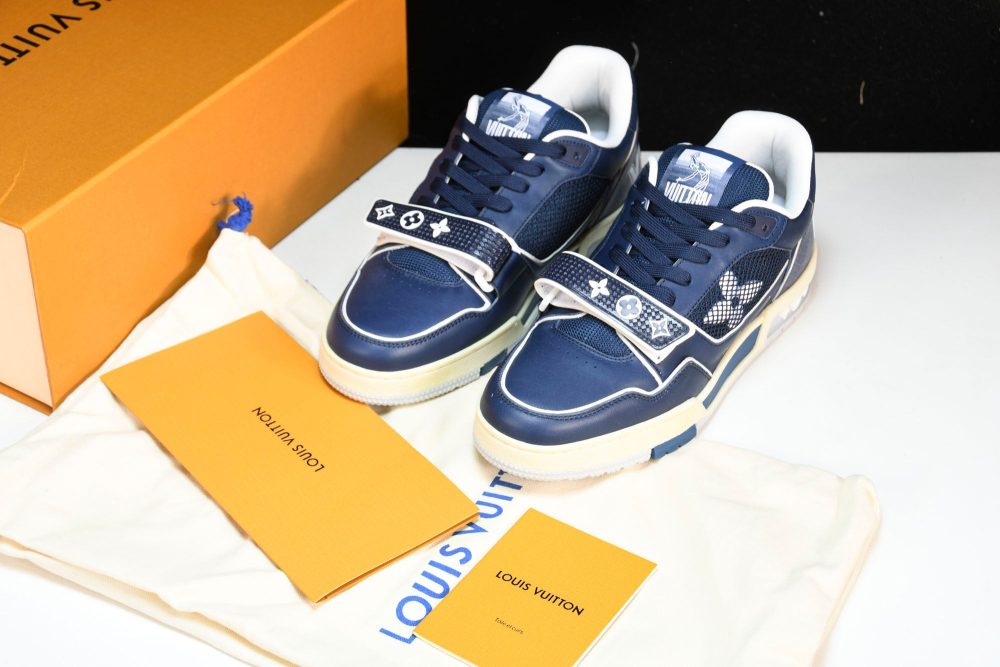 Louis Vuittоп Trainer Low Velcro Strap 'Navy Mesh' - Image 23