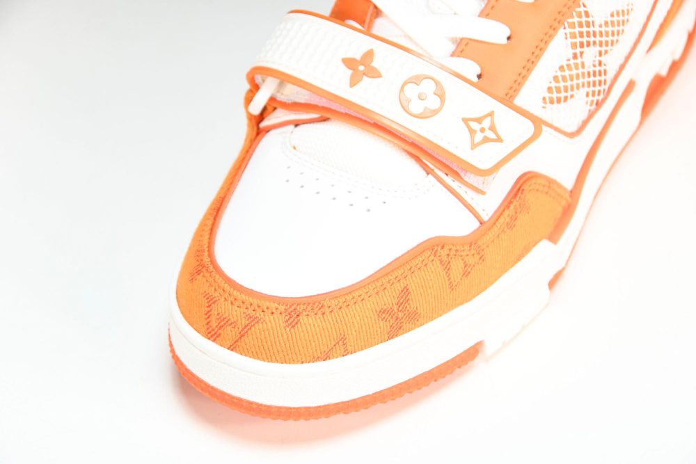 Louis Vuittоп Trainer Low Velcro Strap 'Monogram Denim Orange' - Image 9
