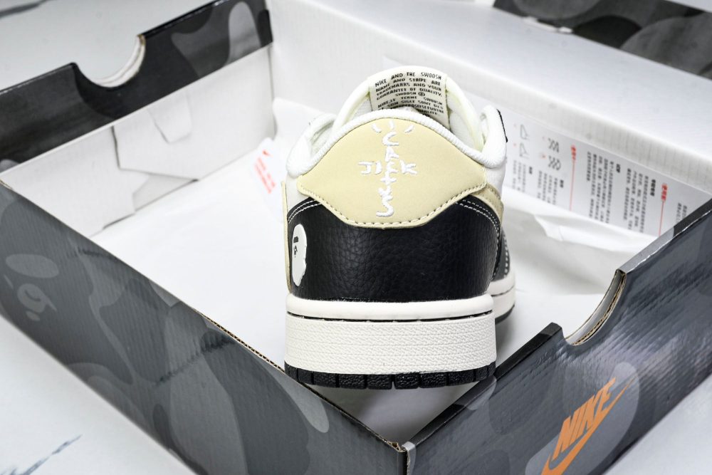 Travis Scott AJ1 Low x BAPE 'Beige Black White' (Custom) - Image 22
