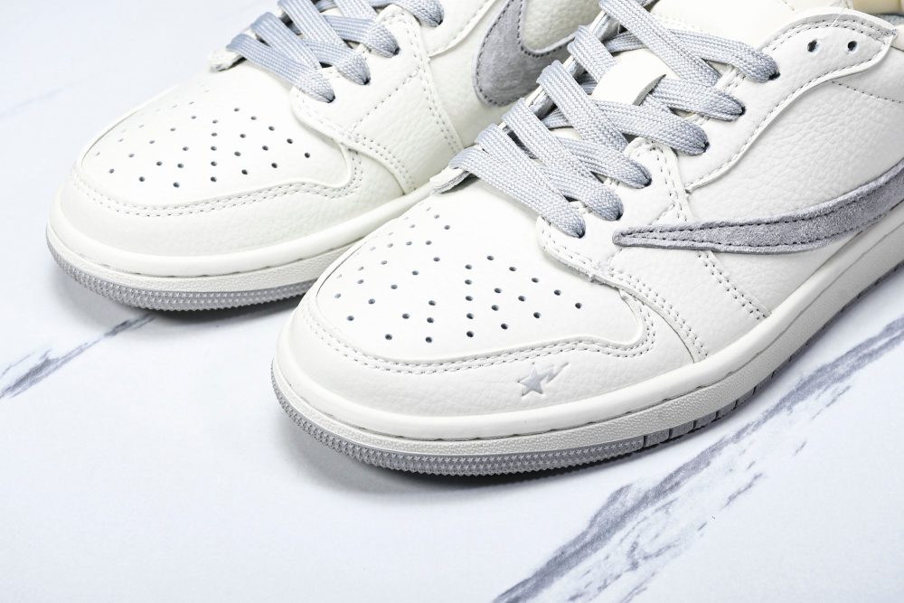 Travis Scott AJ1 Low x BAPE 'White Grey 2.0' (Custom) - Image 18