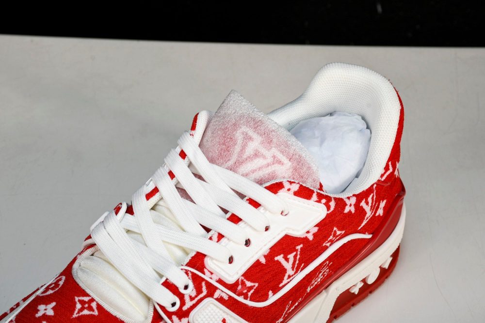 Louis Vuittоп Trainer Low 'Red Monogram Textile' - Image 10