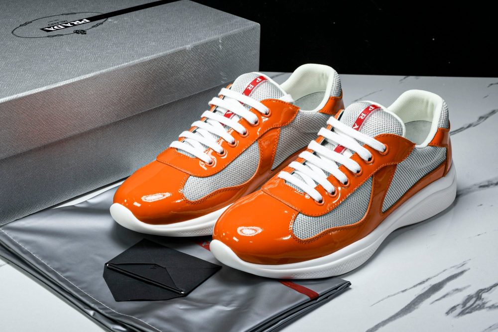 Prada America's Cup Sneaker 'Orange Silver' - Image 19