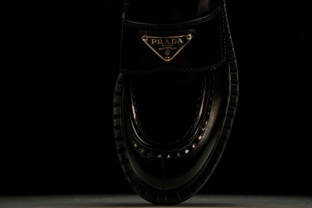Prada Chocolate Patent Loafers 'Black' - Image 6