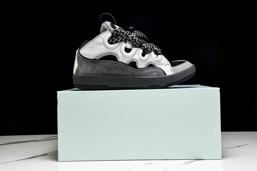 Lanvin Curb Sneaker 'Grey Black' - Image 21