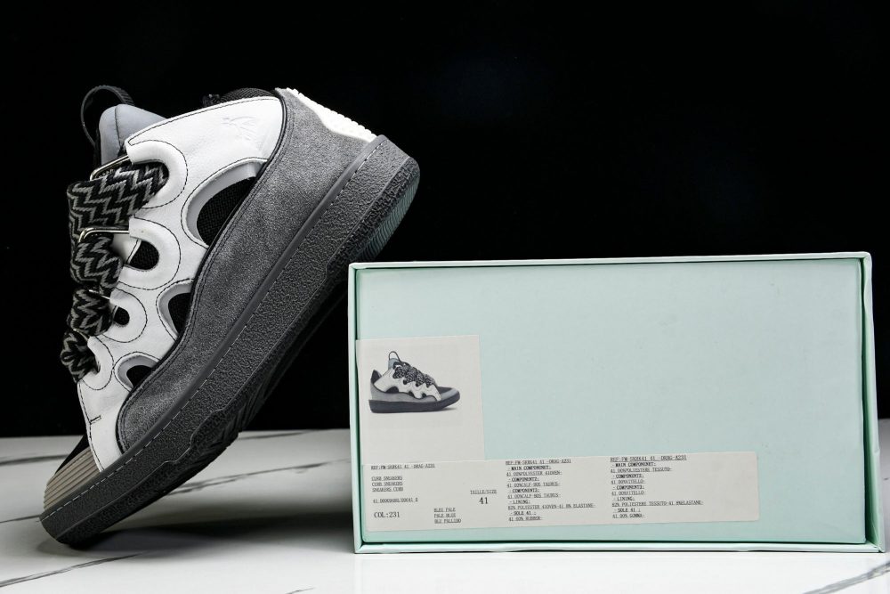 Lanvin Curb Sneaker 'Grey Black' - Image 22