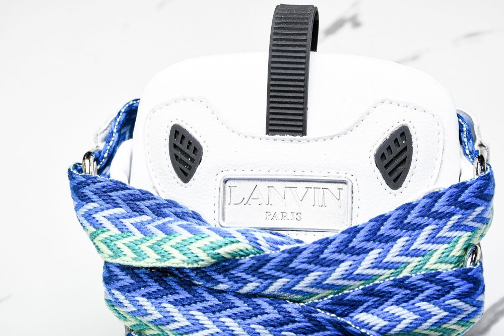 Lanvin Curb Sneaker 'White Blue' - Image 9