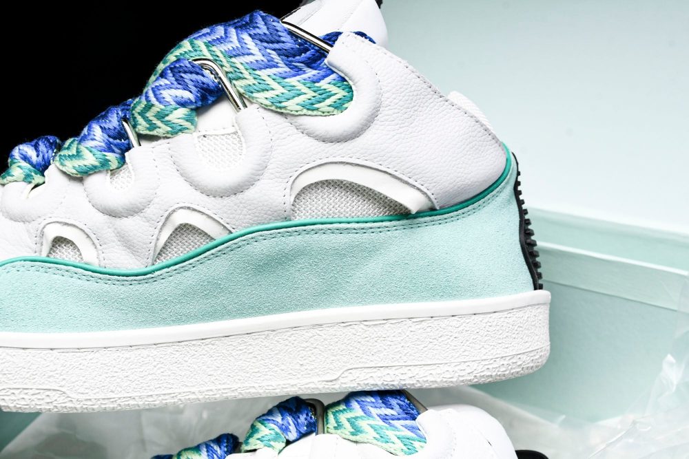 Lanvin Curb Sneaker 'White Blue' - Image 21