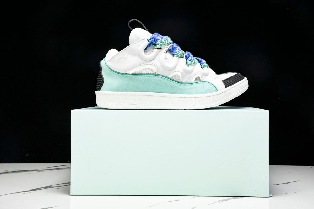 Lanvin Curb Sneaker 'White Blue' - Image 23