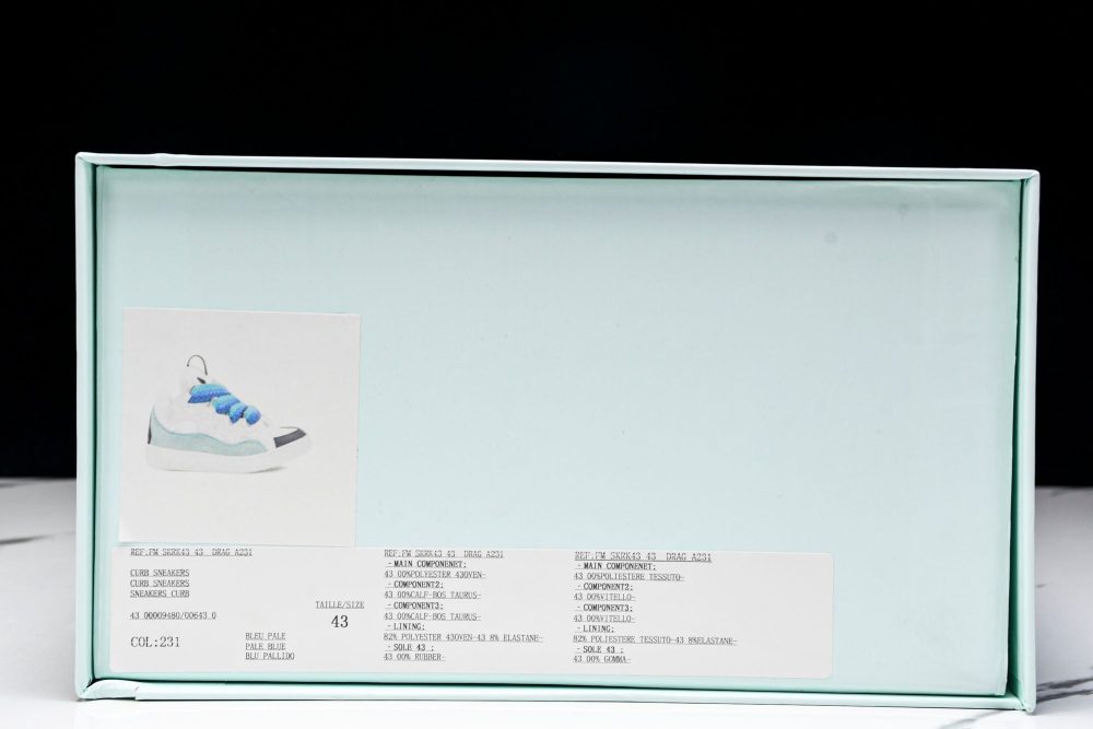 Lanvin Curb Sneaker 'White Blue' - Image 33