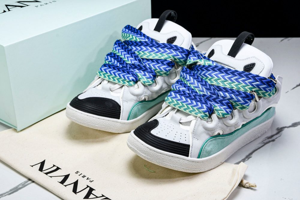 Lanvin Curb Sneaker 'White Blue' - Image 20