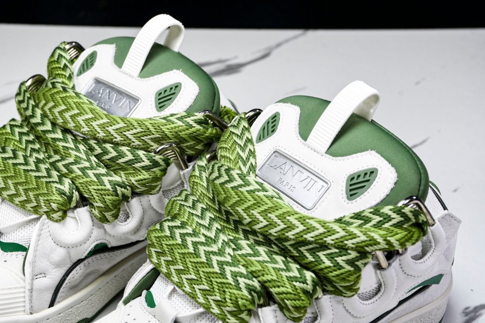 Lanvin Curb Sneaker 'White Green' - Image 17