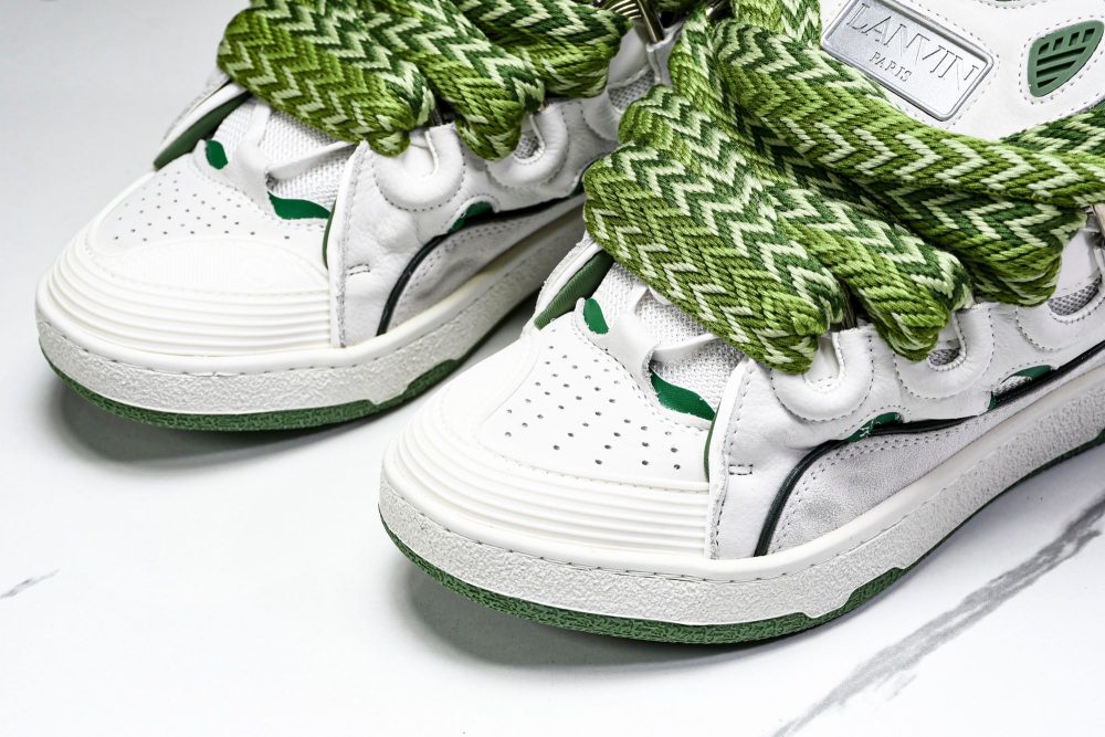 Lanvin Curb Sneaker 'White Green' - Image 18