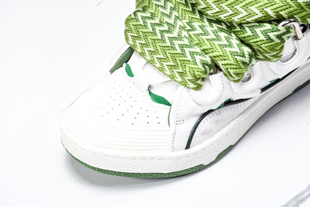 Lanvin Curb Sneaker 'White Green' - Image 8