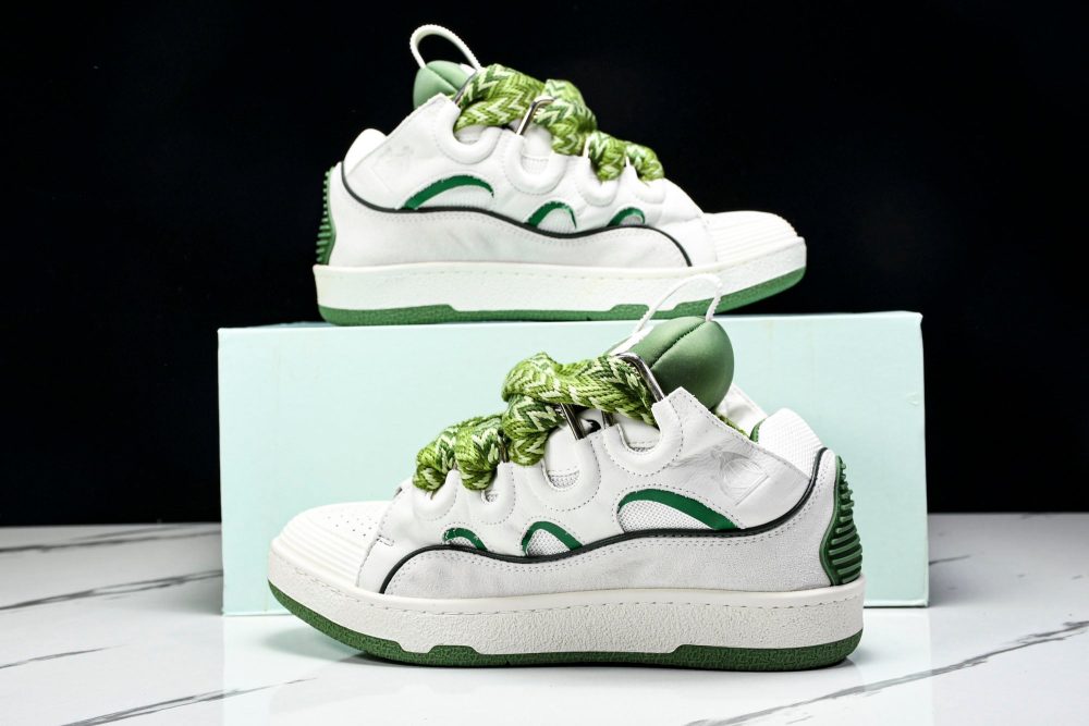 Lanvin Curb Sneaker 'White Green' - Image 19