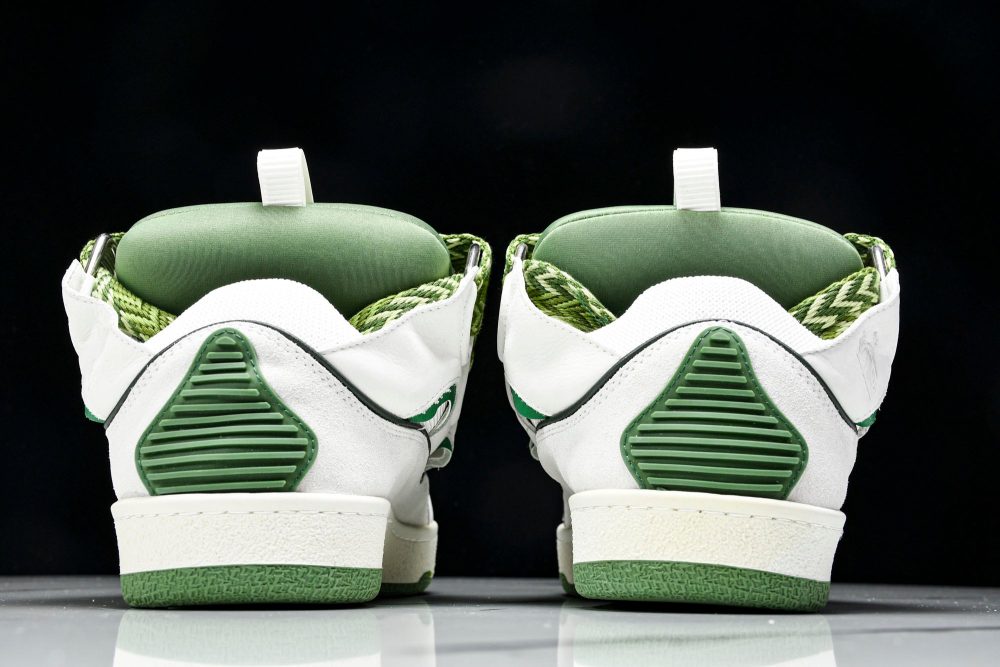 Lanvin Curb Sneaker 'White Green' - Image 9