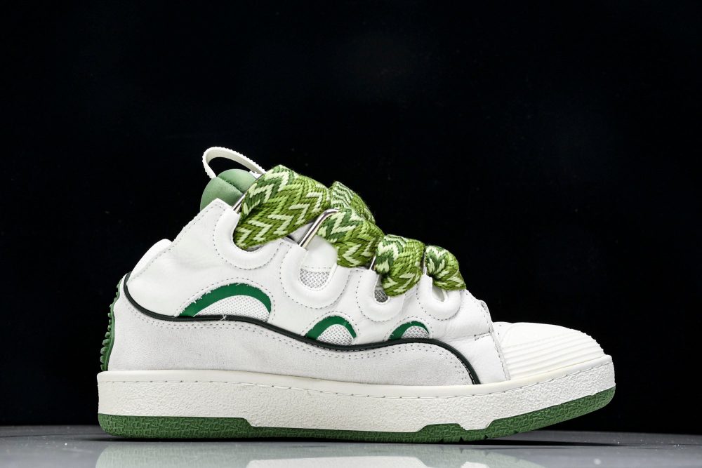 Lanvin Curb Sneaker 'White Green' - Image 3