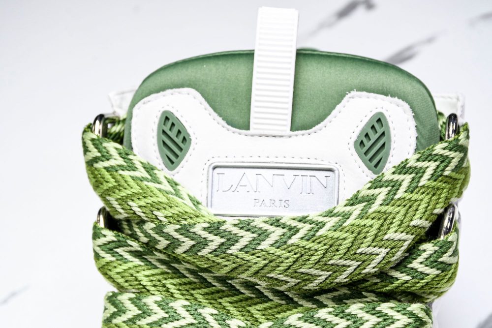 Lanvin Curb Sneaker 'White Green' - Image 10