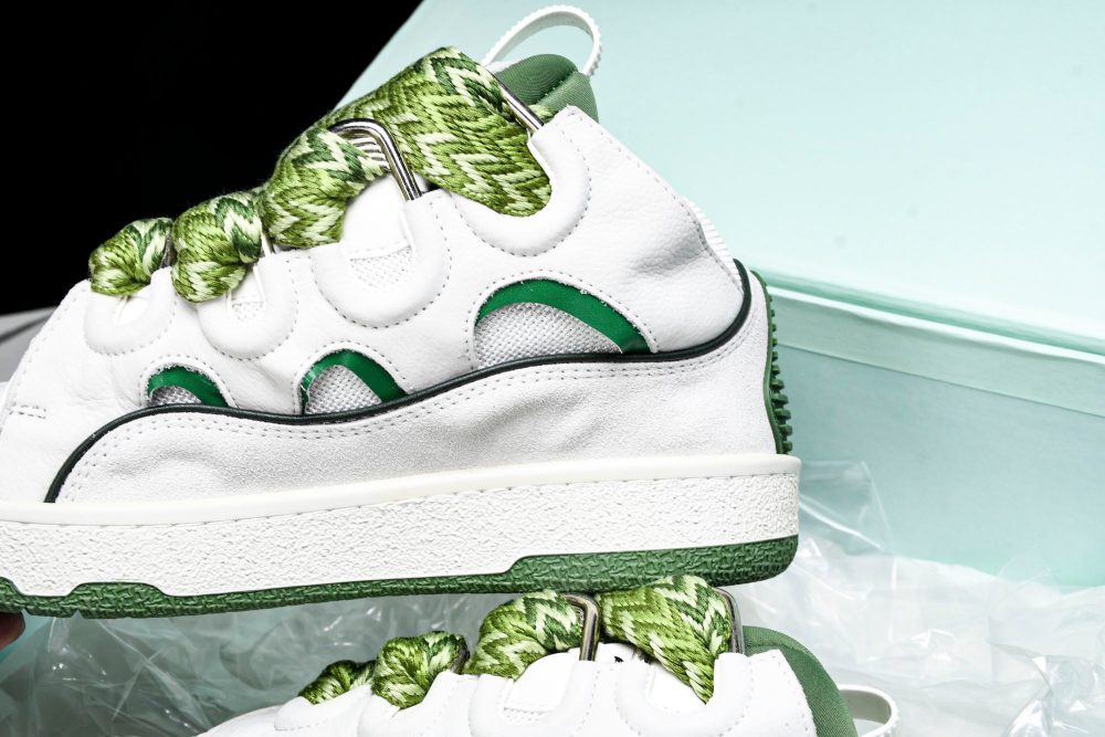 Lanvin Curb Sneaker 'White Green' - Image 31