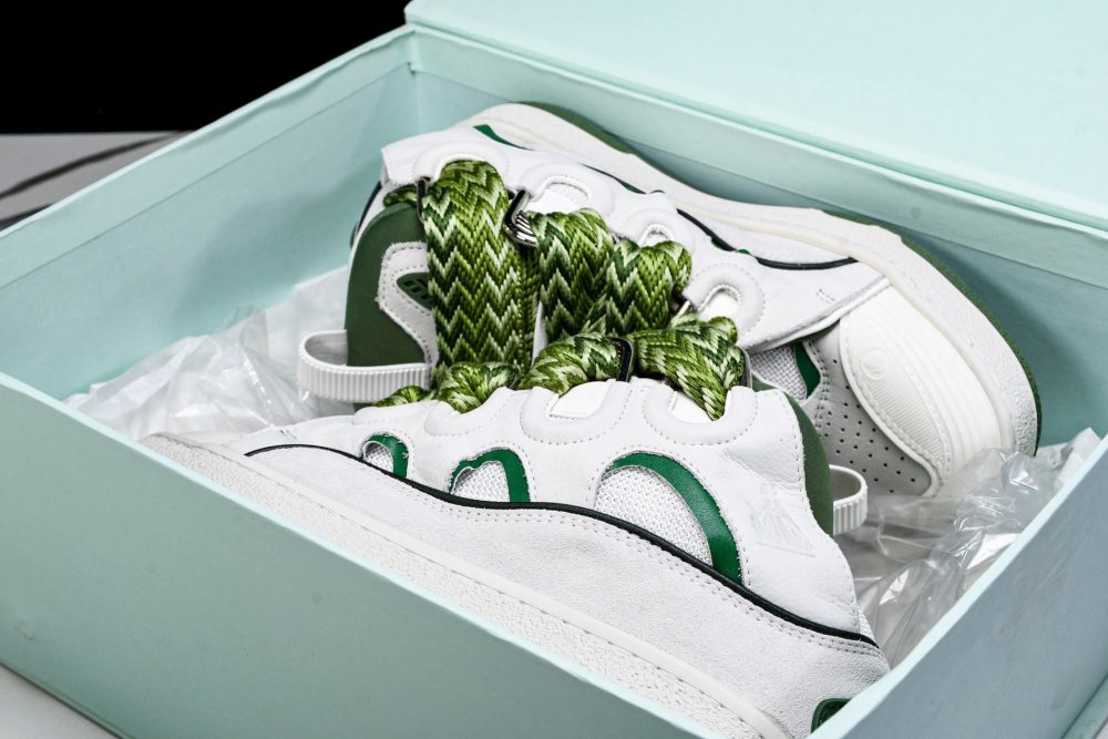 Lanvin Curb Sneaker 'White Green' - Image 32