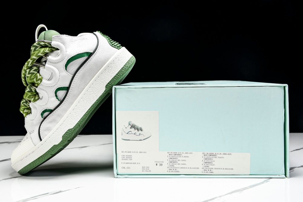 Lanvin Curb Sneaker 'White Green' - Image 33