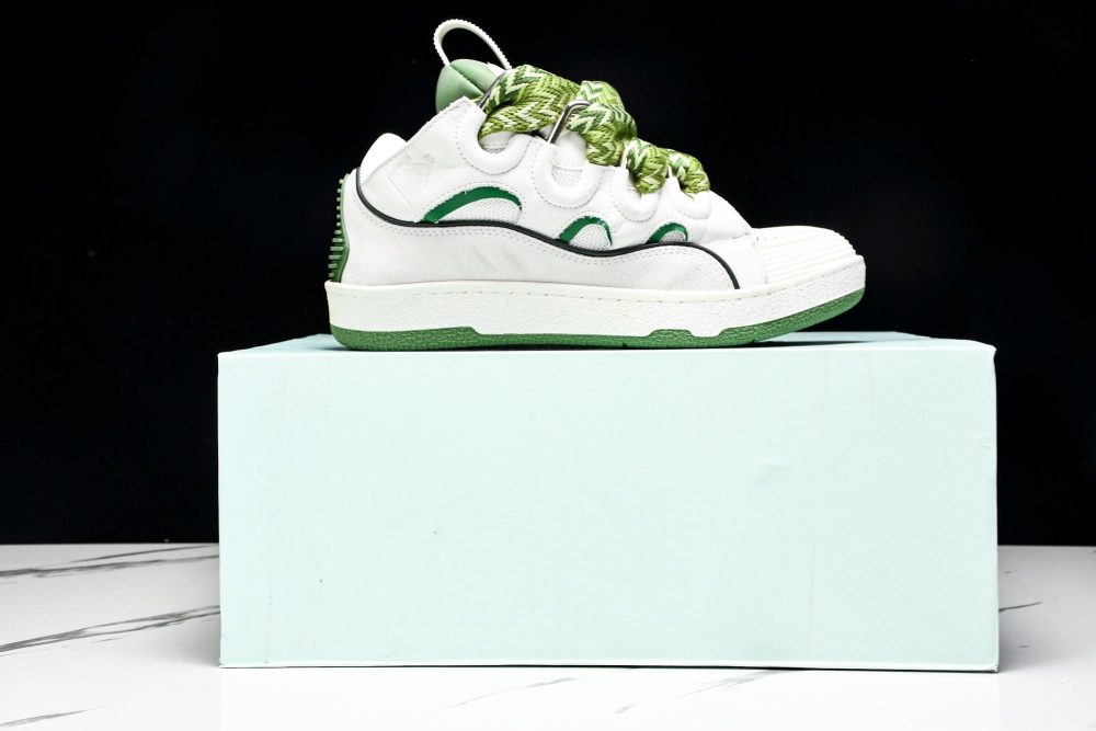 Lanvin Curb Sneaker 'White Green' - Image 34