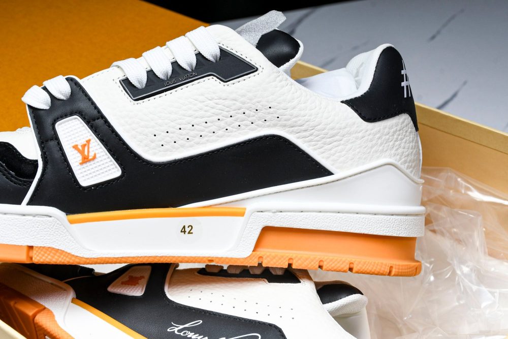 Louis Vuittоп Trainer Low 'Black White Orange Sole' - Image 21